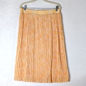 Mimi + Daphne Women's Orange Peach Speckled Pleated Farmhouse Skirt Size‎ L